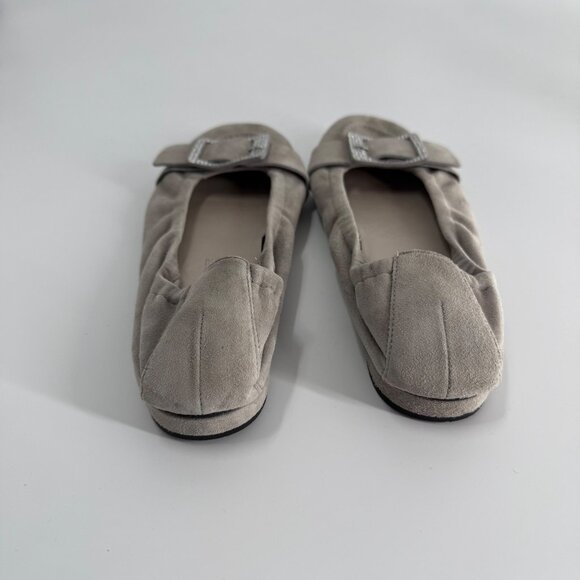 Kennel & Schmenger Gray Suede Womens Loafers With Rhinestone Buckle - Picture 7 of 10